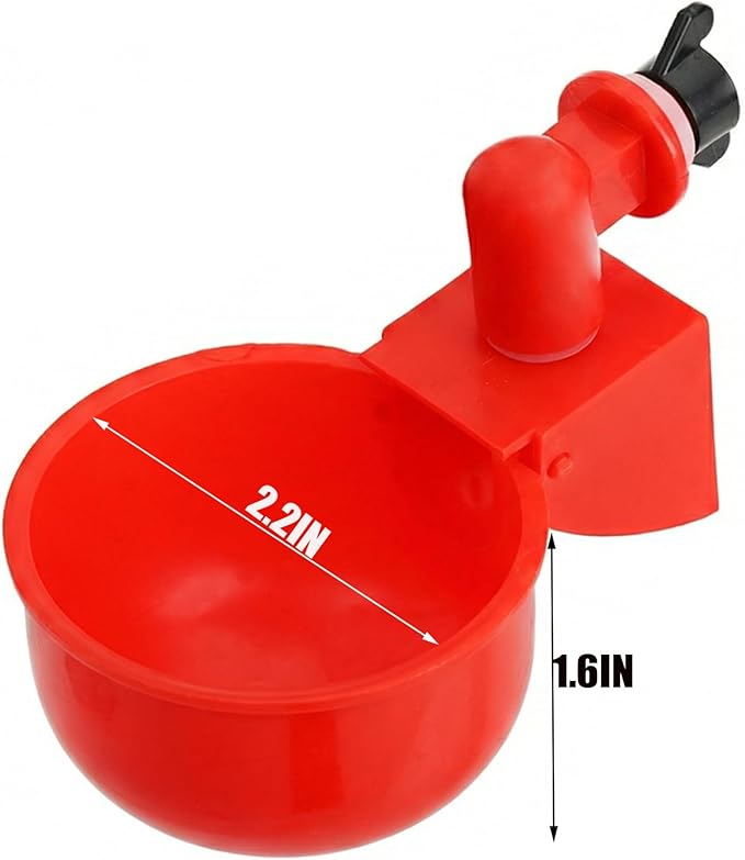 Cedilis 30 Pack Chicken Water Cup, Automatic Drinking Cups for Chickens, 3/8 Inch Thread Poultry Water Cups, Chicken Watering Feeder Cups for Chicken Duck Birds Turkey Rabbit