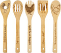 Rooster Wooden Cooking Spoons Set of 5,Rooster Gifts,Chicken Lovers Gifts,Rooster Kitchen Decor,Bamboo Cooking Spoons Farmhouse Housewarming Wedding Mom Cooking Mother's Gifts Father's Gifts