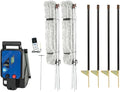 Premier 1 Pig QuikFence® Starter Kit | White/Black Electric Net Fence – 30"H x 100'L (2 Rolls), Includes: Solar Energizer, FiberTuff Support Posts and Tester