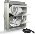 KEN BROWN 14 Inch Shutter Exhaust Fan, Gable Vent Fan, Wall Mount Ventilation, High Speed 1950 CFM, Automatic Aluminum Blades, for Garages, Shop, Greenhouse, Attic, with Power Cord