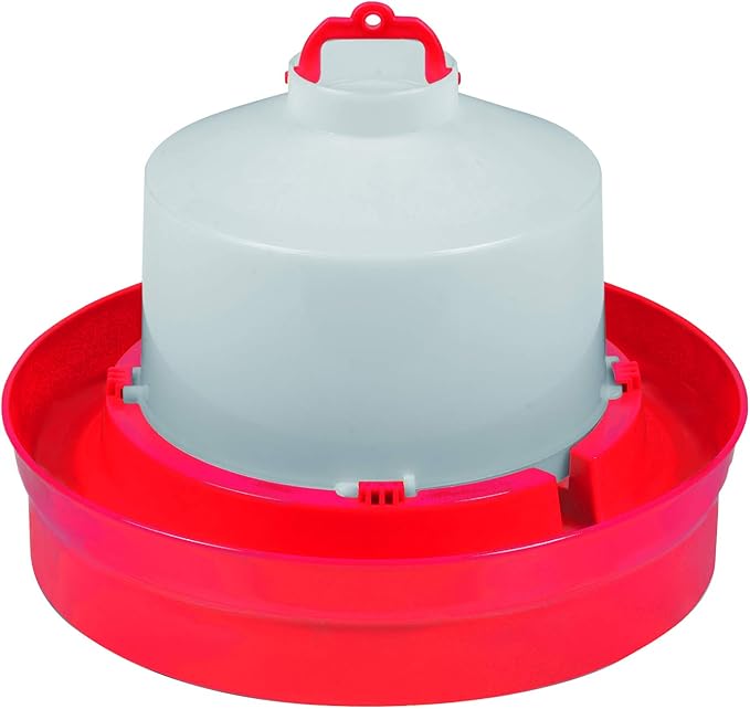 Little Giant® Deep Base Poultry Waterer | Chicken Waterer | Heavy Duty Plastic Water Container for Birds & Chicken | Plastic Stopper for No Leaks | 1 Gallon