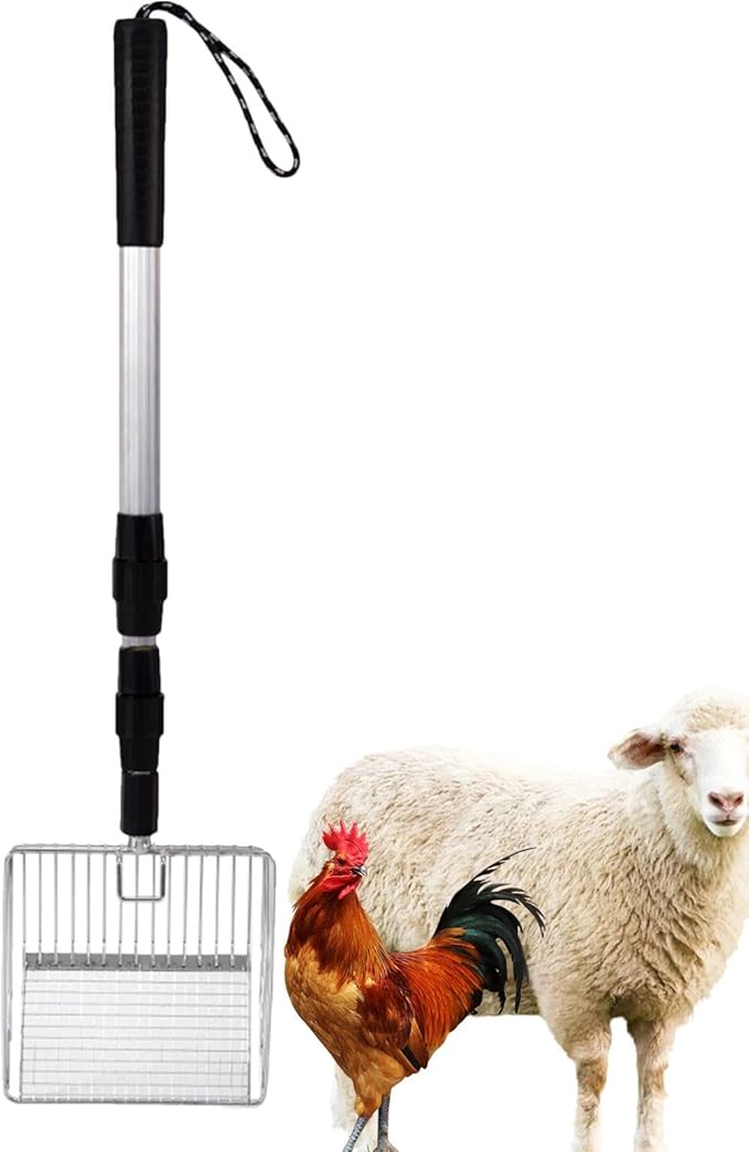 Poultry Coop Rake - Stretchable Chicken Pen Rake, Chicken Litter Scoop | Chicken Coop Accessories, Poop Shovel for Separating Poop and Debris from Sand