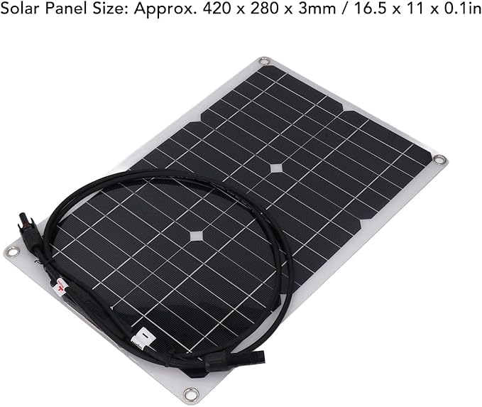 Flexible Solar Panel, 20W Portable Solar Panel with Overload Guard Function, Monocrystalline Silicon Solar Charger for Automatic Door Camping RV Off Grid
