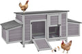 Aivituvin Chicken Coop Two Nesting Boxes Large Wooden Hen House Weatherproof Outdoor Rabbit Hutch Duck Cage