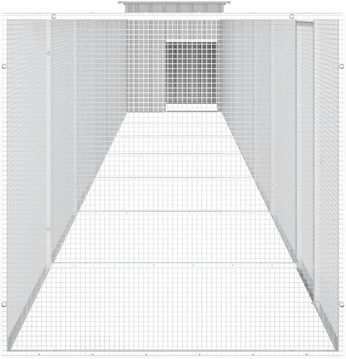 Extra Large Chicken Cage Expandable Outdoor Poultry Run, Galvanized Steel Walk-in Enclosure for Ducks and Small Animals, Grey, 275.6 x 36 x 39.4 Inches