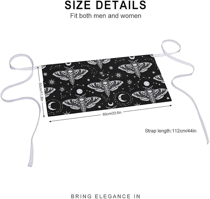 Unisex Apron for Cooking Server Waitress Half Waist Apron with 3 Pockets