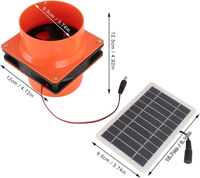 Solar Powered Fan,10W Efficient Solar Exhaust Intake Fan, Ventilation Fans for Chicken Coops, Greenhouses, Pet Houses, Sheds & Windows