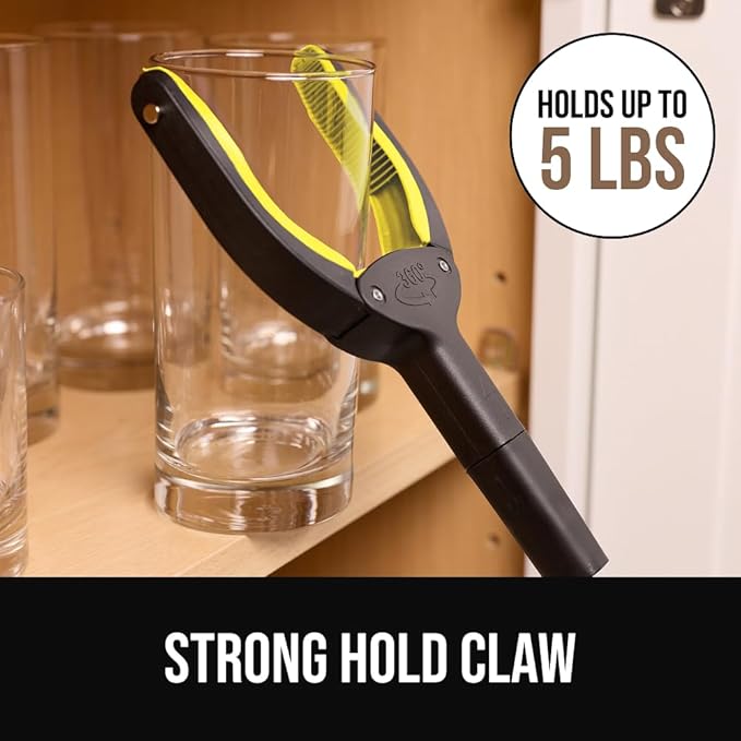 GORILLA GRIP Strong Rubber Lined Claw Grabber, Ergonomic Anti-Slip Reacher Tool for Seniors, 360 Magnetic Rotating Head Reaching Pick Up Stick, Foldable Trash Picker, Handicap Gripper, Yellow