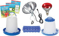 Double-Tuf® Chicken and Poultry Starter Kit | Heat Lamp, Light Bulb, Feeders, Waterer, and Guide Book for Backyard Outdoor Chick Farmers | Backyard Chicken Beginner Supply Kit