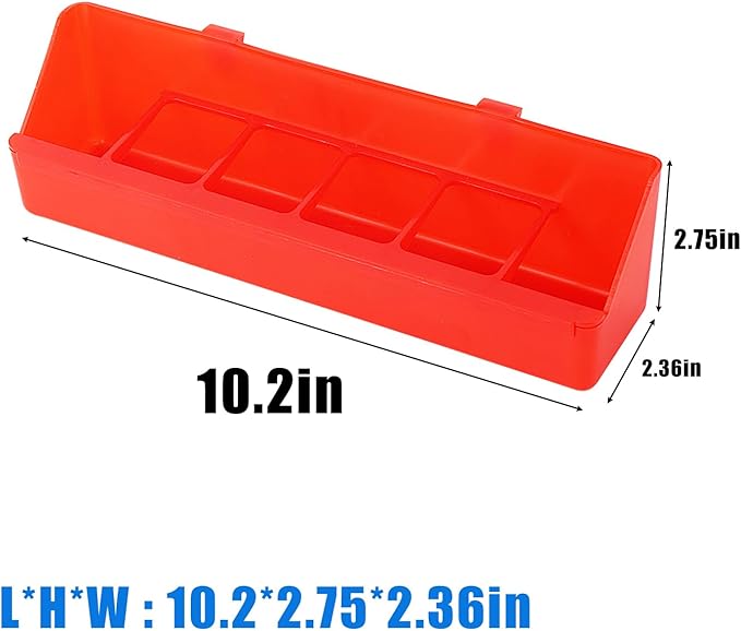 4 Pack No Mess Quail Feeder Removable 6 Slots Hanging Chicken Feeder Trough Water Trough for Pigeon Parrots Chicks Quail Duck Bird Poultry Animal