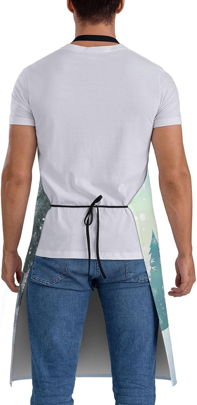 Shark Jumping Home Aprons 2 Pockets 33"×28" for Men Women, Ocean Sea Waterproof Kitchen Cooking Bib