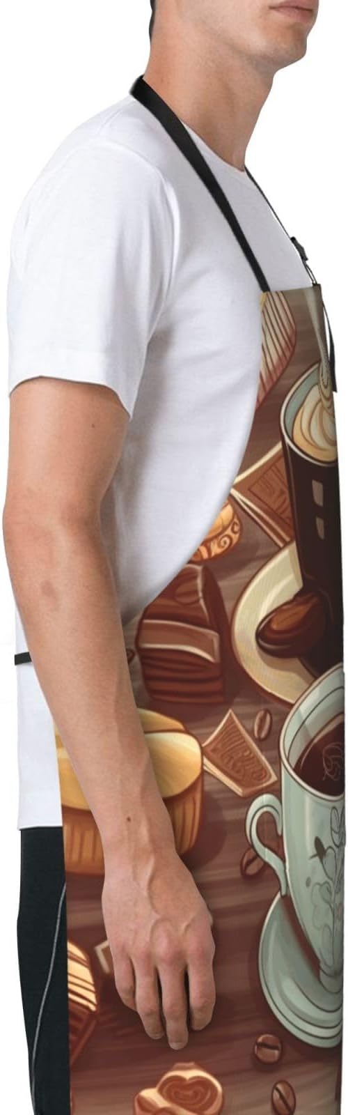 Waterproof Aprons for Women Men Adjustable Bib Cool Electric Guitar Apron Chef Cooking Aprons for Kitchen