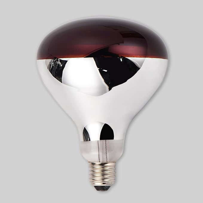 Incandescent R40 Reflector Infrared Lamp, Explosion Proof Red Glass, E26 Base, Red Heat Lamp Bulb 250W for Reptiles,Turtles, Pets, Calves and Lambs, Chicks and Light Therapy, 2 Pack (R40INR)
