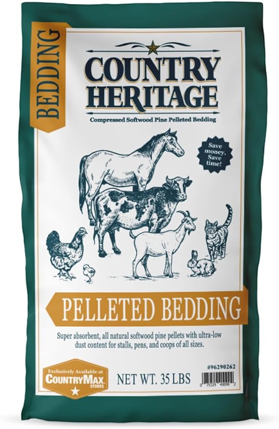 Country Heritage Premium Low Dust Pelleted Bedding Super Absorbent All Natural Softwood Pine Pellets 35 lbs.