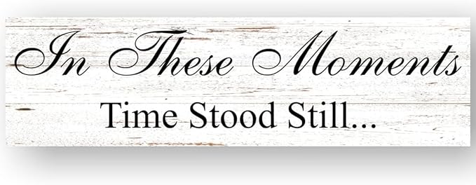 Vintage Primitive Funny farmhouse Decor In These Moments Time Stood Still Sign Decoration For Door Home Garden Living Room kitchen Store Cafes Club Bar Wood Sign 4x16 Inch