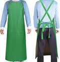 Waterproof Rubber Apron, 43" Anti-Tear Heavy Duty Vinyl Adjustable Thicker Cross Back Dishwasher Apron for Restaurant Dishwashing, Butcher, Lab Work, Dog Grooming Green