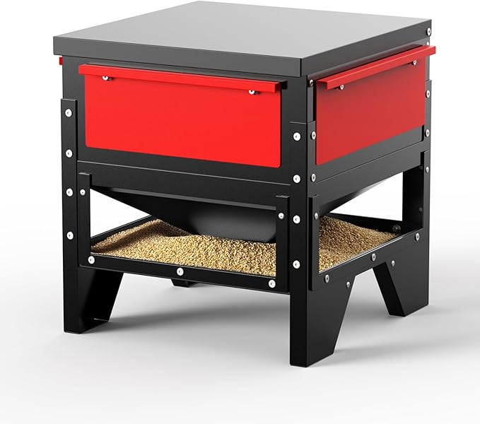 Automatic Chicken Feeder, 60-90lb Large Capacity, All Metal Poultry Feeder, No Waste Waterproof Chicken Feeder, Suitable for Geese, Ducks, Turkeys, Quails