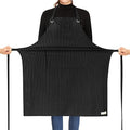 ROTANET Stripe Stretch Apron for Men Women Chef Big and Tall Large Striped Aprons with Pockets for Kitchen Cooking Waterproof