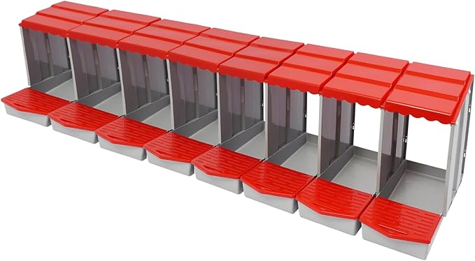 Chicken Nesting Box, 8 Compartments PP Nesting Box, Wall Mountable Nesting Boxes with Inclined Top, Drain Holes & Resting Platform for Chicken and Poultry to Collect Eggs