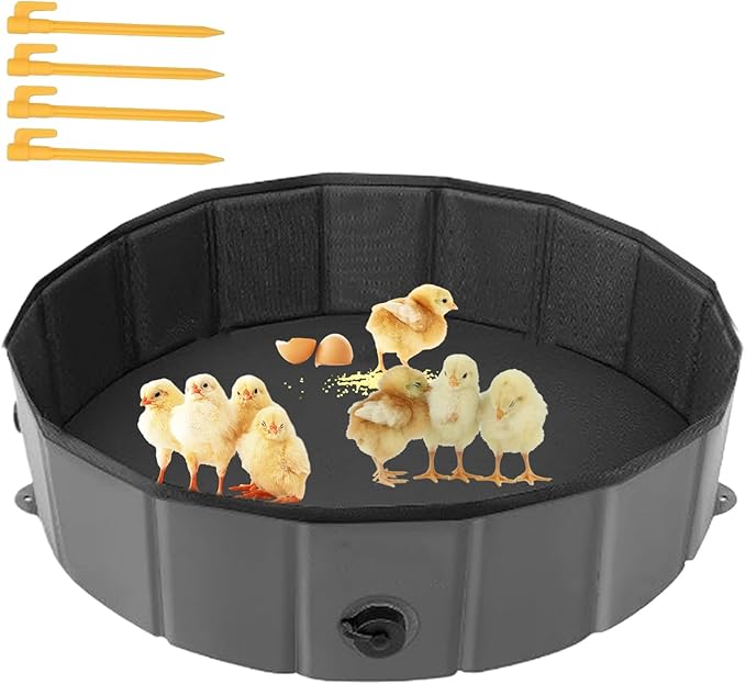 Chicken Dust Bath Tub - Large Capacity Coop Cleaning Container, Durable Bath Box, Easy Clean Poultry Accessory, Outdoor Hygiene Tool | Dusting Tub for Chickens Ducks Quails Turkeys Pets