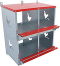 Chicken Nesting Boxes 4 Compartment Metal Poultry Nest Box for Hens Wall Mount