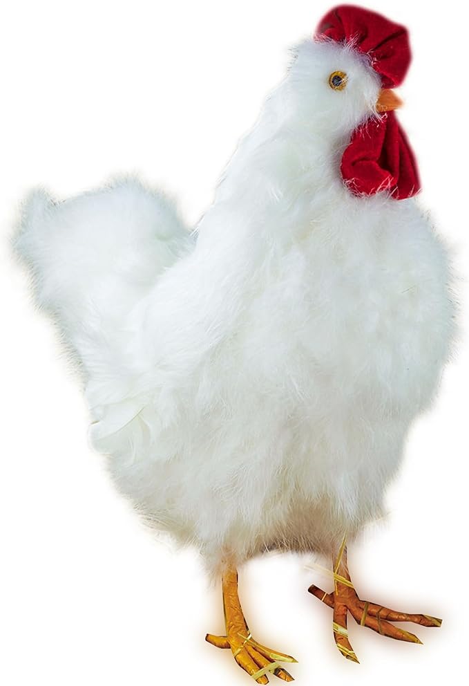 ZUCKER White Hen House Decoration | Farmhouse Decor | Chicken Statue Figurine