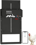 Automatic Chicken Coop Door with App Programmable, Solar/Battery/Grid Multi-Power Supply, Motion Sensor Anti-Pinch Safety System, Durable Weatherproof Aluminum Auto Door for Poultry - GRUBSFARM