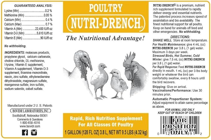 Poultry Nutri-Drench- 8oz. Bottle with Pump