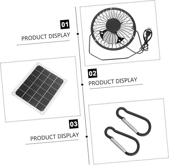 1Set Solar Panel Fan for Indoor Cooling and Ventilation for Chicken House and Poultry Systems Energy Efficient Ventilation System for Agriculture Outdoor Use