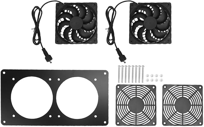 Kikumi 2200 RPM Double Solar Extractor Fan for Chicken Coops, Pet Shelters