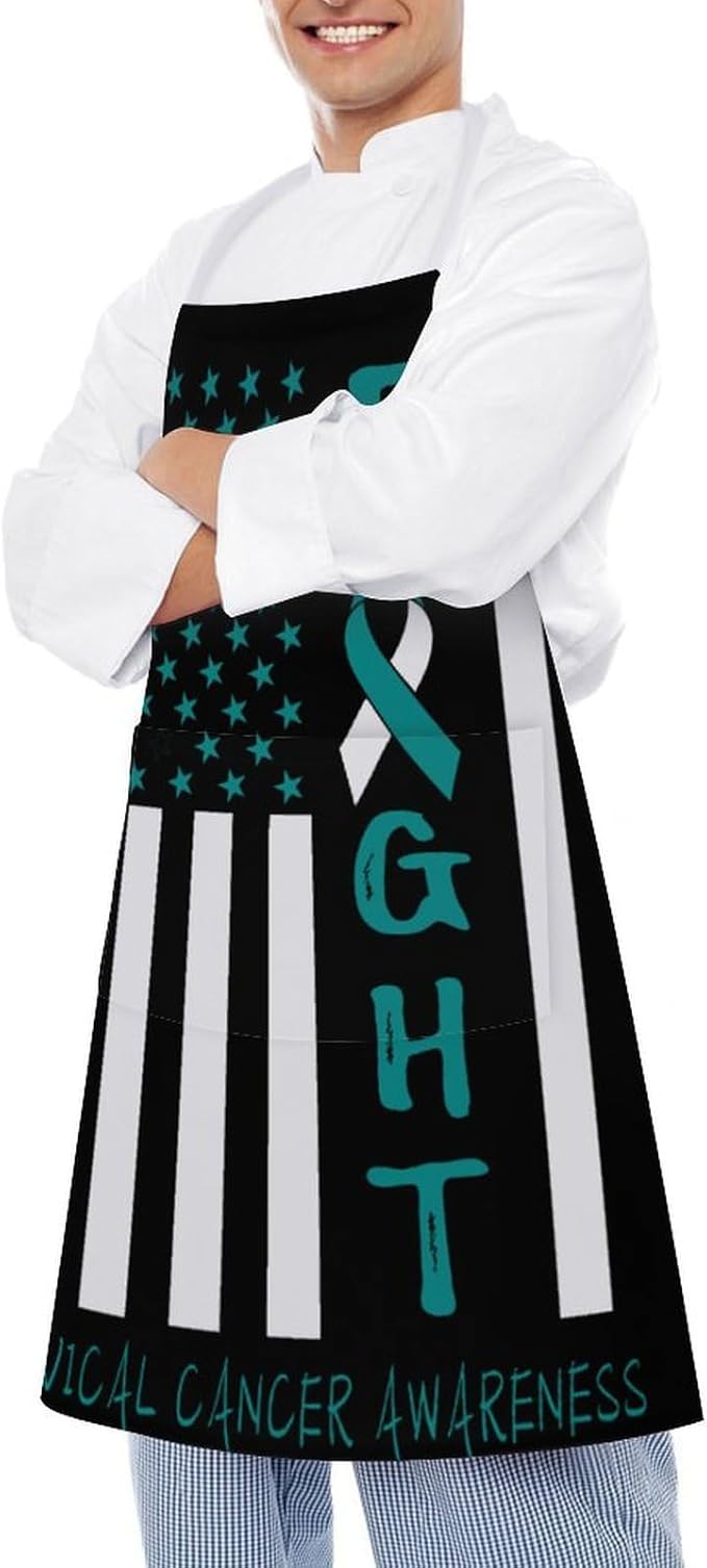 Bahamas Map Flag Apron,Waterproof Unisex Adult Aprons with Pockets Kitchen Baking Aprons