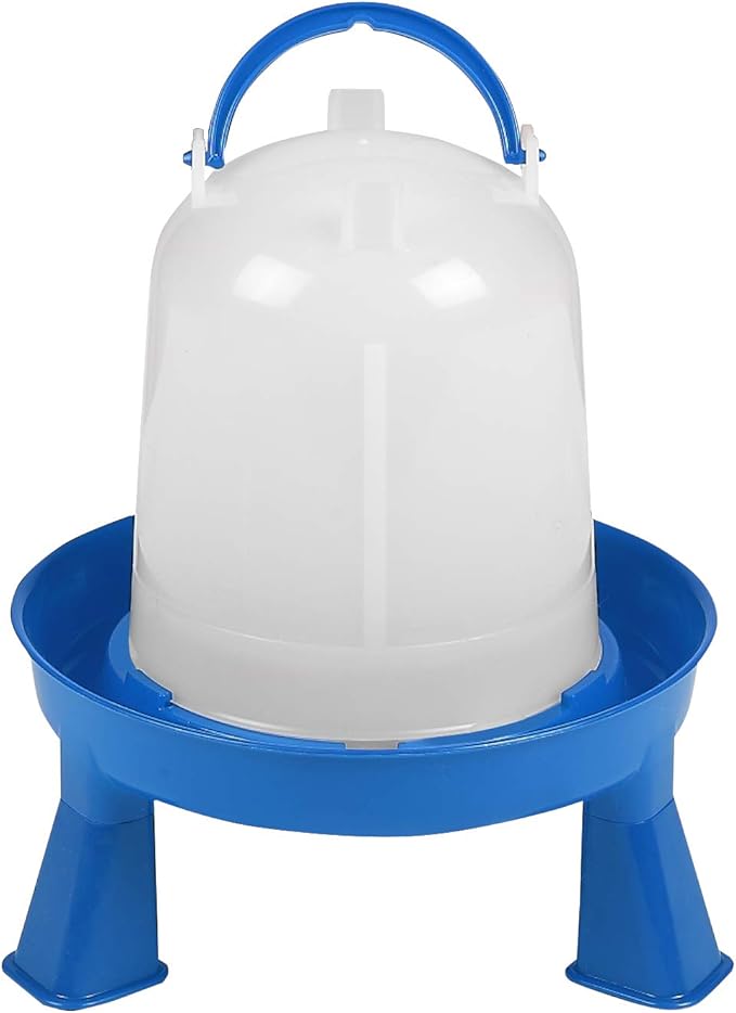Double-Tuf® Poultry Waterer with Legs | Durable Water Container | Carrying Handle for Chickens & Birds | Chicken Waterer | 1.5 Quart