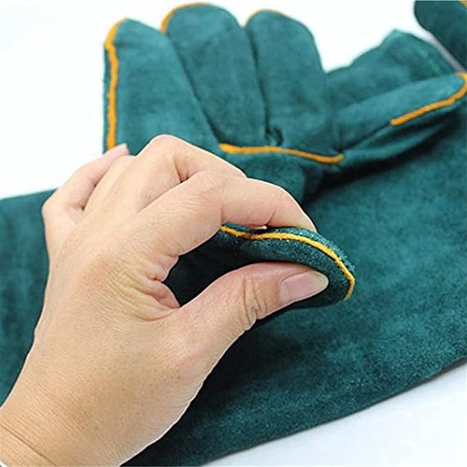 Animal Handling Anti-Bite Gloves, Reinforced Leather Welding Gloves for Gardening Dog Training Cat Scratch
