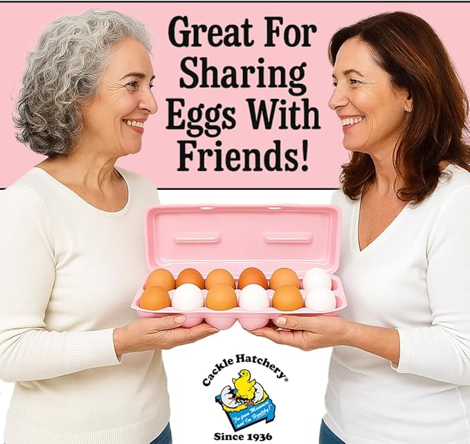 Cackle Hatchery Foam Egg Cartons for Chicken Eggs Holds 1 Dozen Eggs (Pink, 15pk)