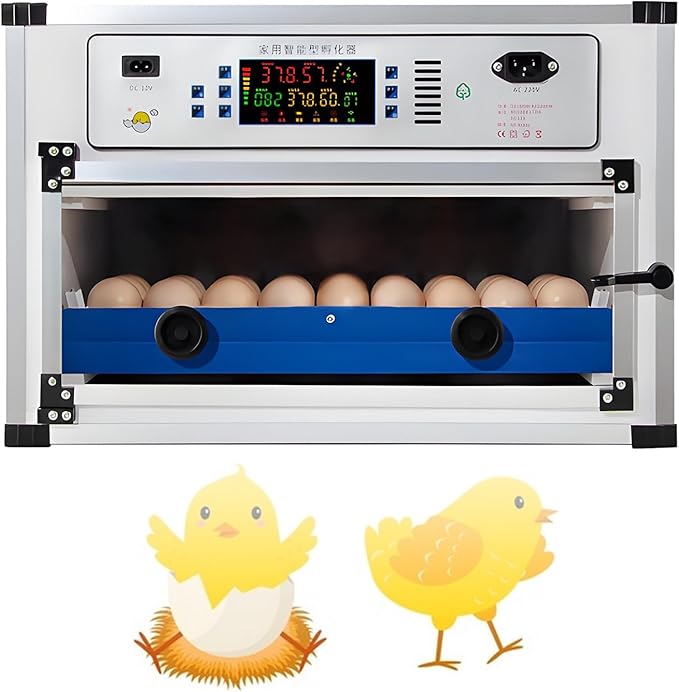 Poultry Pigeon & Game Bird Egg Incubators with Auto Turn & Smart Temp/Humidity Control & Egg Candler Poultry Hatcher Machine for Hatching Eggs Adjustable Rollers for Any Egg Size 68eggs