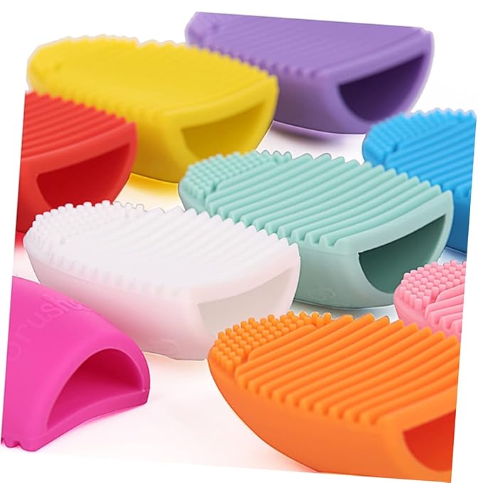FRCOLOR Silicone Makeup Brush Hand-held Tool for Easy Washing of Cosmetic Brushes Safe Design for Home and Travel Use