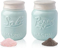 Comfify Mason Jar Salt & Pepper Shakers – Aqua Blue Ceramic – Rustic Shabby Chic Kitchen Decor