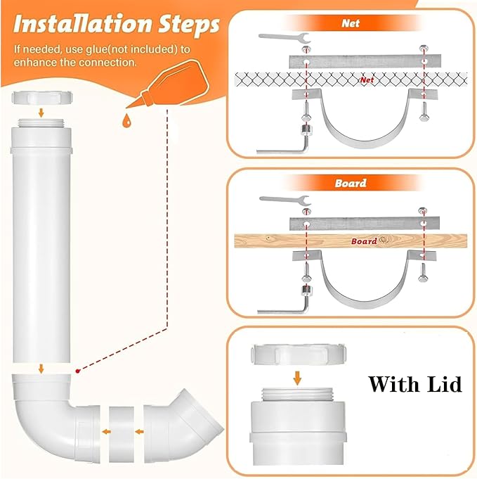 PVC Pipe Chicken Coop Feeder, Rat-Proof with Lid, Poultry Feeder (1 Pack)
