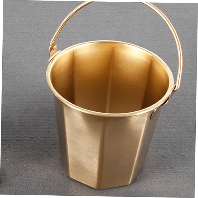 Mikinona Thickened Stainless Steel Water Bucket Handle Portable Multipurpose Container for Camping Outdoor Use and Home Sturdy Water Holder for Farm and Utility