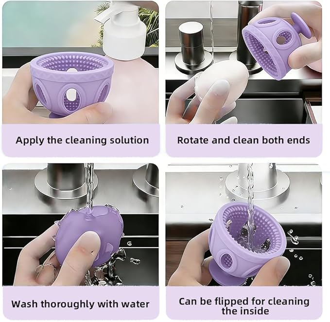 Layver Egg Brush Cleaner, Egg Cleaner Scrubber for Fresh Eggs, Silicone Egg Washer, Multipurpose Washing Egg Tool for Fruits and Vegetables (Purple)