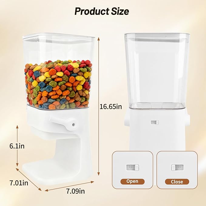 Small Pet Food Storage Container: 5-7 Lbs Airtight Animal Dry Food Dispenser Countertop with Measuring Cup - Organizer Bin for Dog Food, Cat Treats, Chicken, Bird, Puppy, Rabbit & Hamster Feed Pellets