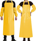 ELEBOX Waterproof Oil Proof Bib Apron Utility Apron Chemical Resistant Apron with Sleeve Work Apron Ultra Lightweight