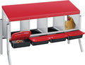 Chicken Nesting Boxes with Cleanable Pull-Out Trays, 4-Hole Wall Mount Roll Away Nest for Easy Cleaning & Egg Collection