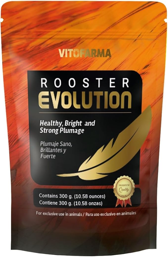 Powdered Vitamin Supplement with Omegas, Collagen and Biotin for Growing Chickens and Moulting or Plumage Change - Natural Product Rooster Evolution 300g