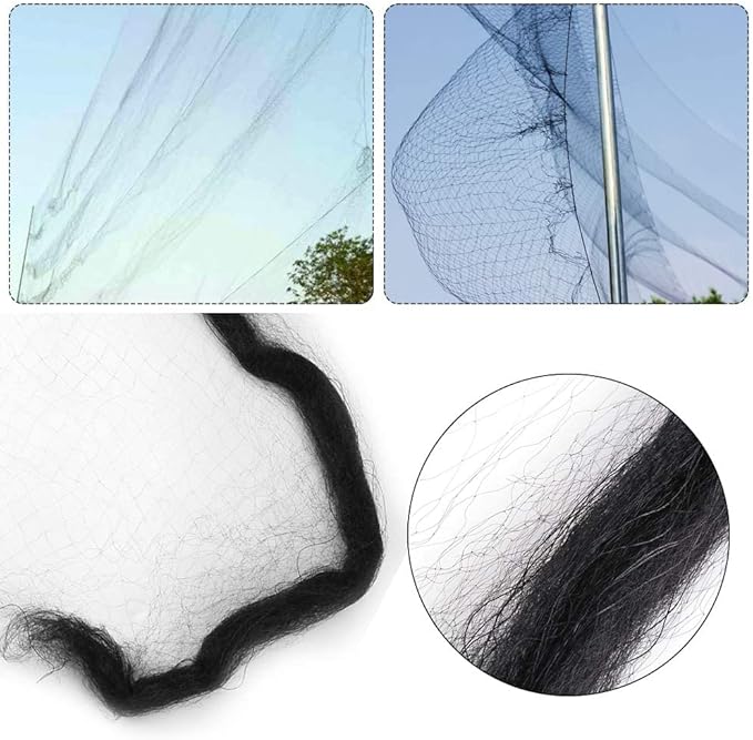 Bird-Preventing Net, 10×3m Black Anti Bird Mist Net, Mesh Prevent Huting Catching Fruit Crop Garden, Will Not Hurt Birds, Keep Birds from Fruits or Crops