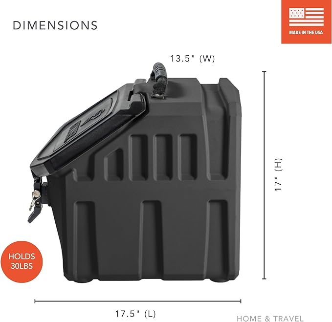 GUNNER 30 lbs Dog Food Storage Container - Waterproof & Airtight Pet Food Bin - Multi-Purpose Container for Dry Food, Corn, Chicken Feed, Treats, Bird Seed, & More - Black