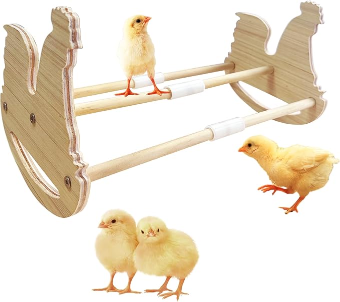 Chicken Perch for Coop Roosting Bar: Chick Toys Stand Pine Wood Rooster Perches for Brooder for Baby Chicks