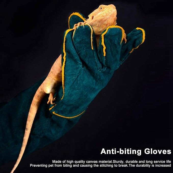 Fockety Animal Handling Gloves Bite Proof, 60CM Thickening Anti Scratch Long Gloves for Bathing Grooming Welding Dog Cat Bird Lizard