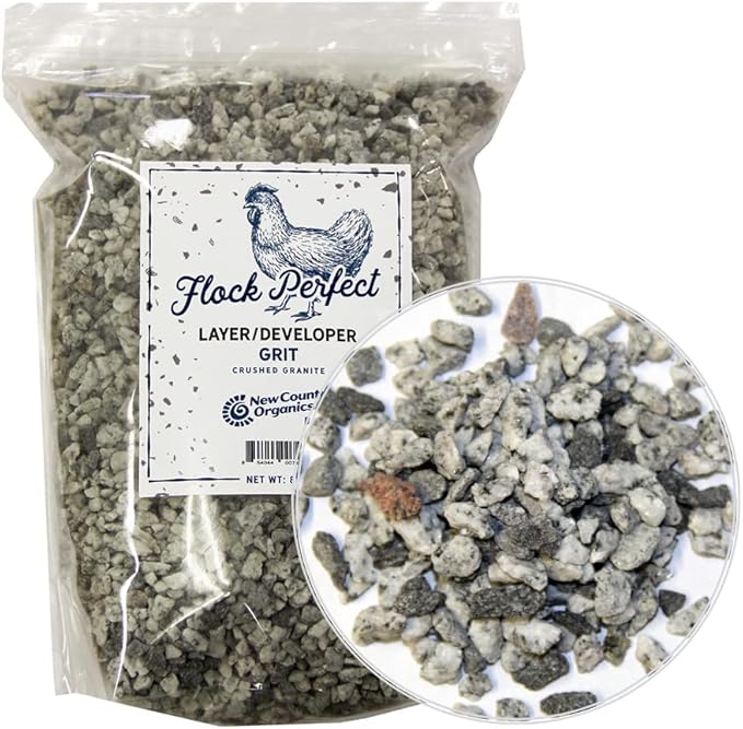 New Country Organics | Flock Perfect Layer/Developer Grit for Chickens and Other Poultry to Help aid in Digestion | 8 lbs