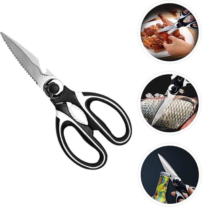 STOBAZA Ultra- Chicken Bone Scissors Stainless Steel Kitchen Shear Multi-purpose Grooming Scissors for Meat Poultry Seafood